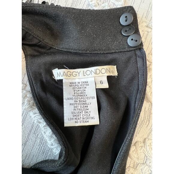 Maggie London Sleeveless Beaded High Neck Collar Tank Cocktail Dress Size 6 - Picture 3 of 11